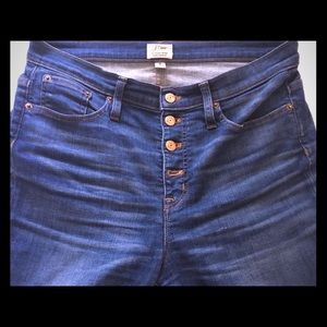 J Crew Buttoned High Rise Toothpick Jeans